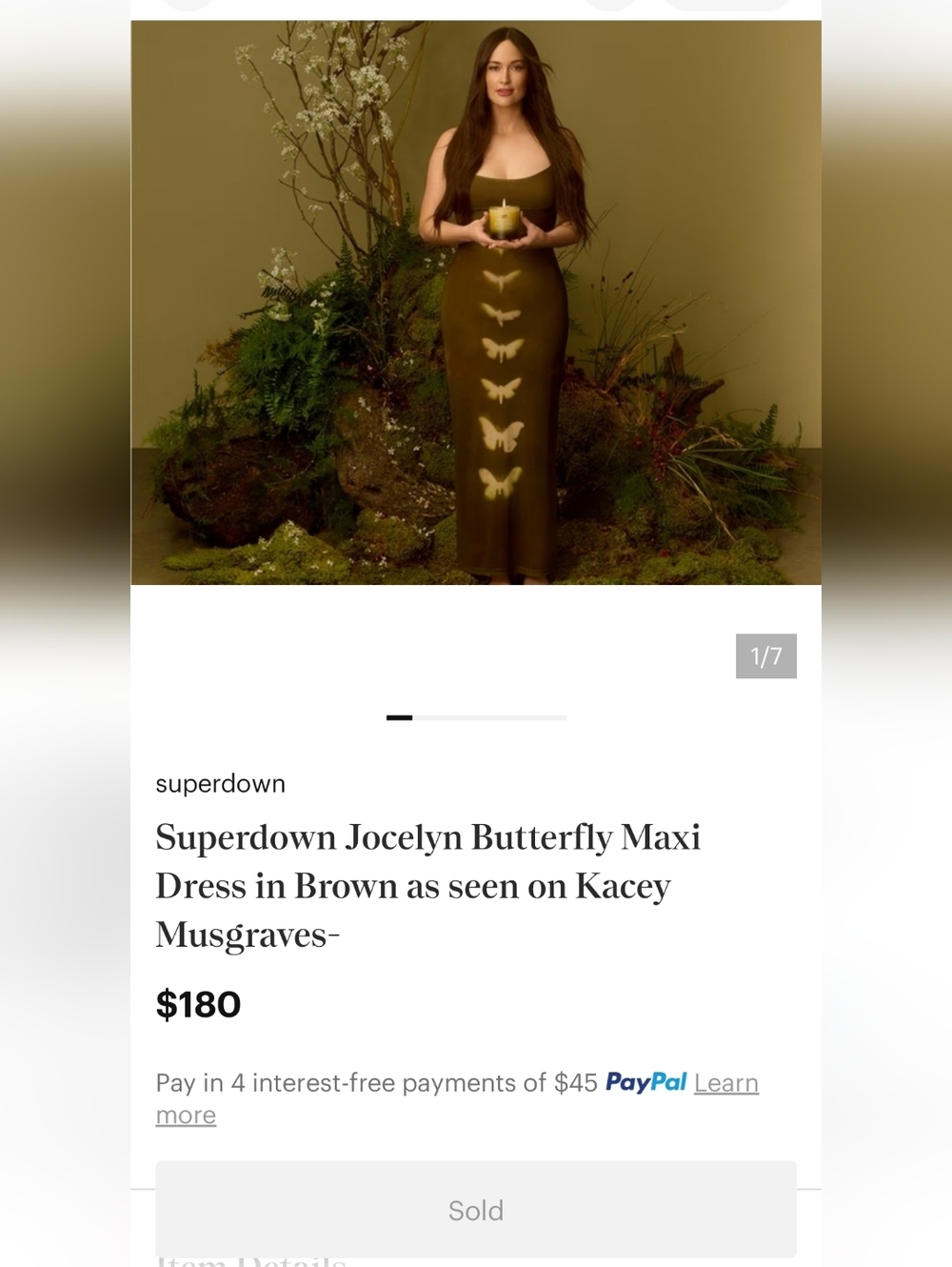 NWT As Seen On Kacey Musgraves Revolve Superdown Jocelyn Maxi Dress Size Large - Picture 7 of 12